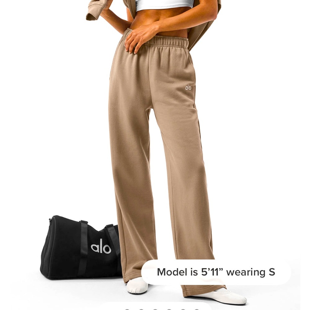 Alo yoga accolade straight leg sweatpant gravel size s